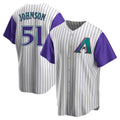 MATTH A.Diamondbacks #51 Randy Johnson Purple Replica Alternate Cooperstown Collection Stitched Jerseys