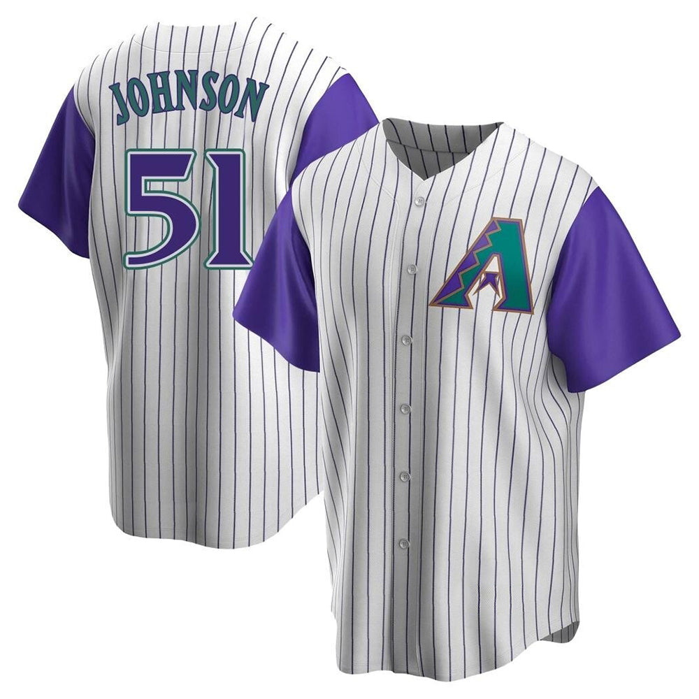 MATTH A.Diamondbacks #51 Randy Johnson Purple Replica Alternate Cooperstown Collection Stitched Jerseys