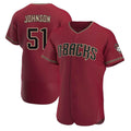 MATTH A.Diamondbacks #51 Randy Johnson Red Authentic Crimson Alternate Stitched Jerseys