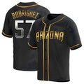 MATTH A.Diamondbacks #57 Eduardo Rodriguez Player Black Golden Replica Alternate Stitched Jersey