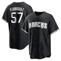 MATTH A.Diamondbacks #57 Eduardo Rodriguez Player Black White Replica Alternate Stitched Jersey