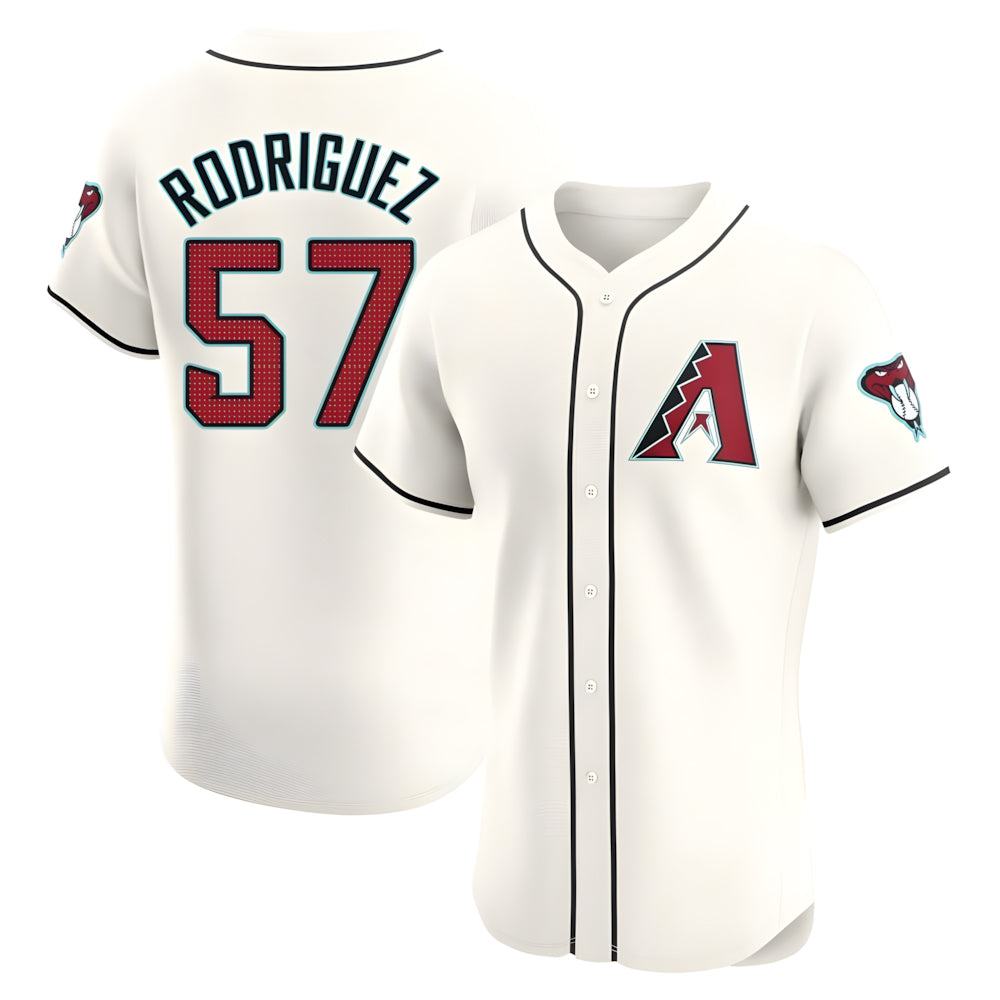 MATTH A.Diamondbacks #57 Eduardo Rodriguez Player Cream Elite Home Stitched Jersey