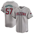 MATTH A.Diamondbacks #57 Eduardo Rodriguez Player Gray Limited Away Stitched Jersey