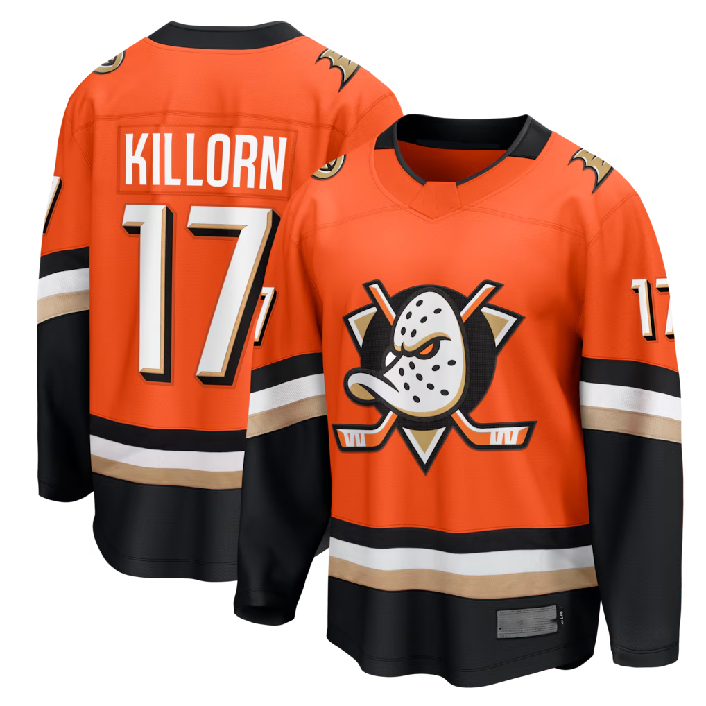 MATTH A.Ducks #17 Alex Killorn Orange Home Breakaway Jerseys