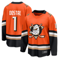 MATTH A.Ducks #1 Lukas Dostal Orange Home Breakaway Jerseys