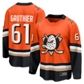 MATTH A.Ducks #61 Cutter Gauthier Orange Home Breakaway Jerseys