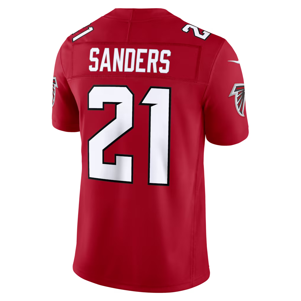MATTH A.Falcons #21 Deion Sanders Red Vapor F.U.S.E. Stitched Retired Limited Jerseys