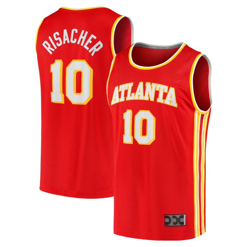 MATTH A.Hawks #10 Zaccharie Risacher Red 2024 Draft Fast Break Player Jerseys - Icon Edition