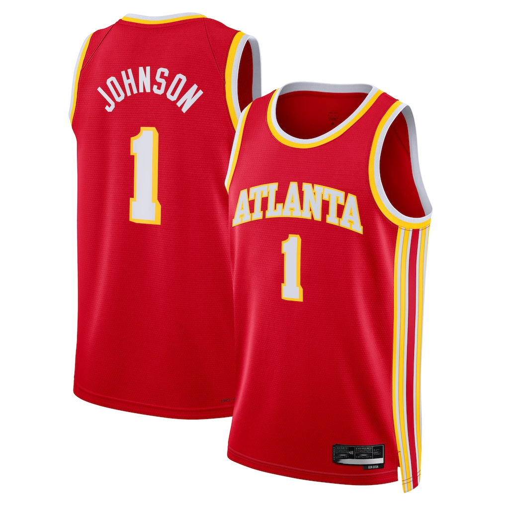 MATTH A.Hawks #1 Jalen Johnson Red Swingman Jerseys - Icon Edition