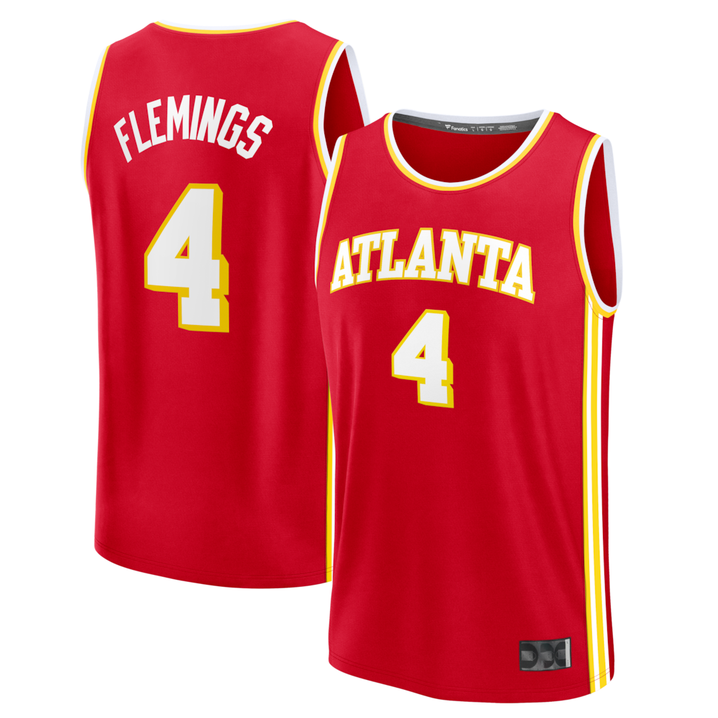 MATTH A.Hawks #4 Kingston Flemings Red 2026 Draft First Round Pick Fast Break Jerseys - Icon Edition