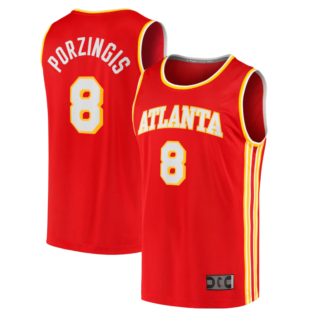 MATTH A.Hawks #8 Kristaps Porzi??is Red Fast Break Replica Jerseys - Icon Edition