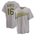 MATTH Athletics #16 Nick Kurtz Player Gray Home Game Stitched Jerseys