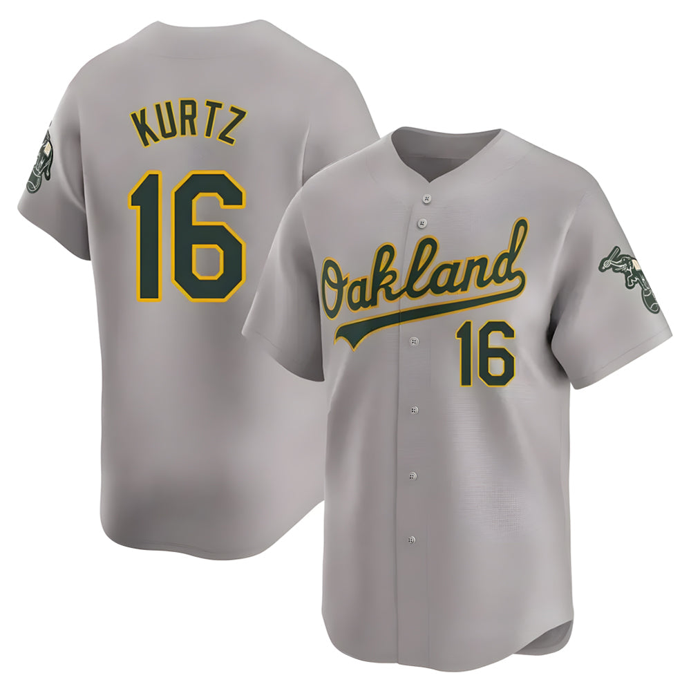MATTH Athletics #16 Nick Kurtz Player Grey Home Limited Stitched Jerseys