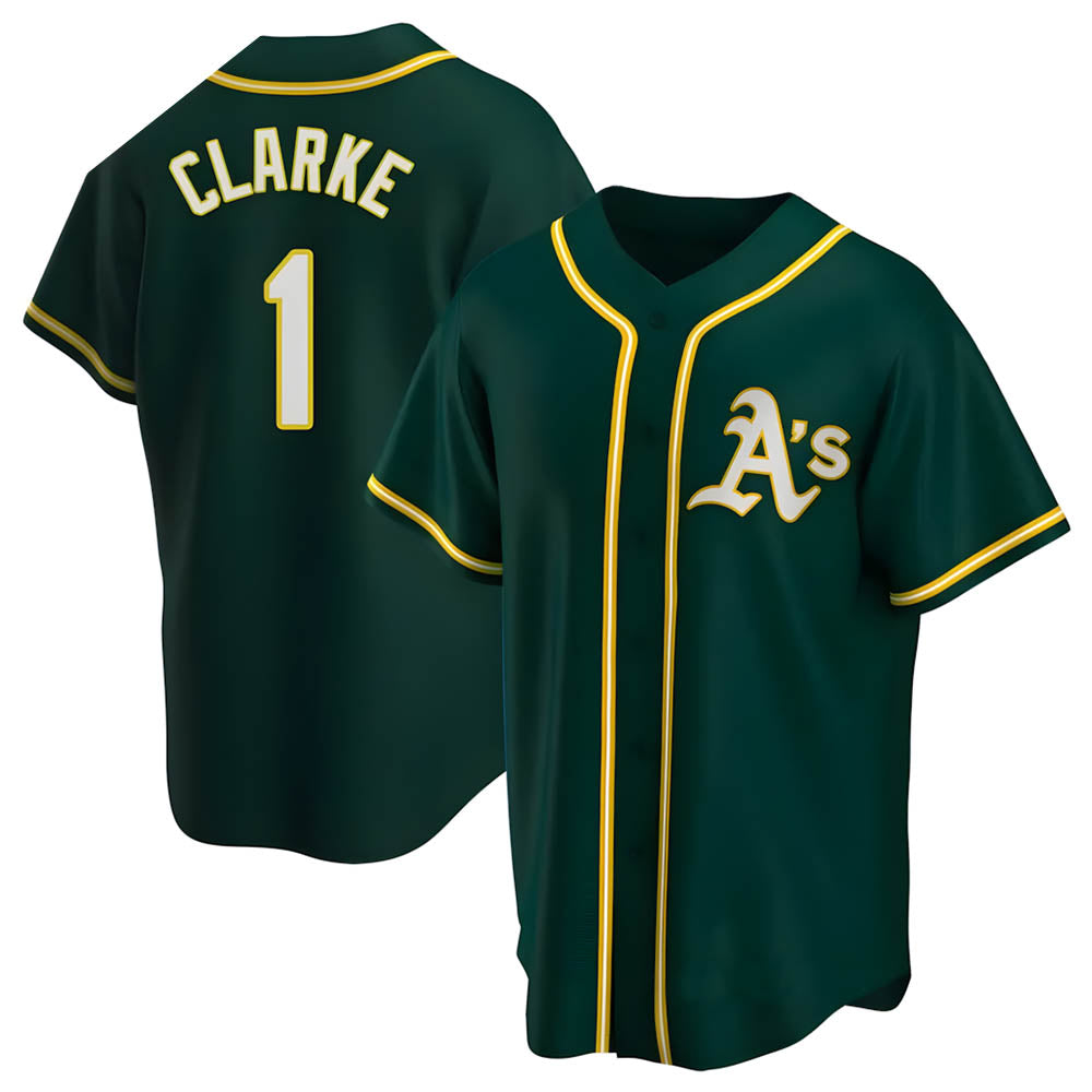 MATTH Athletics #1 Denzel Clarke player Green Replica Alternate Stitched Jersey