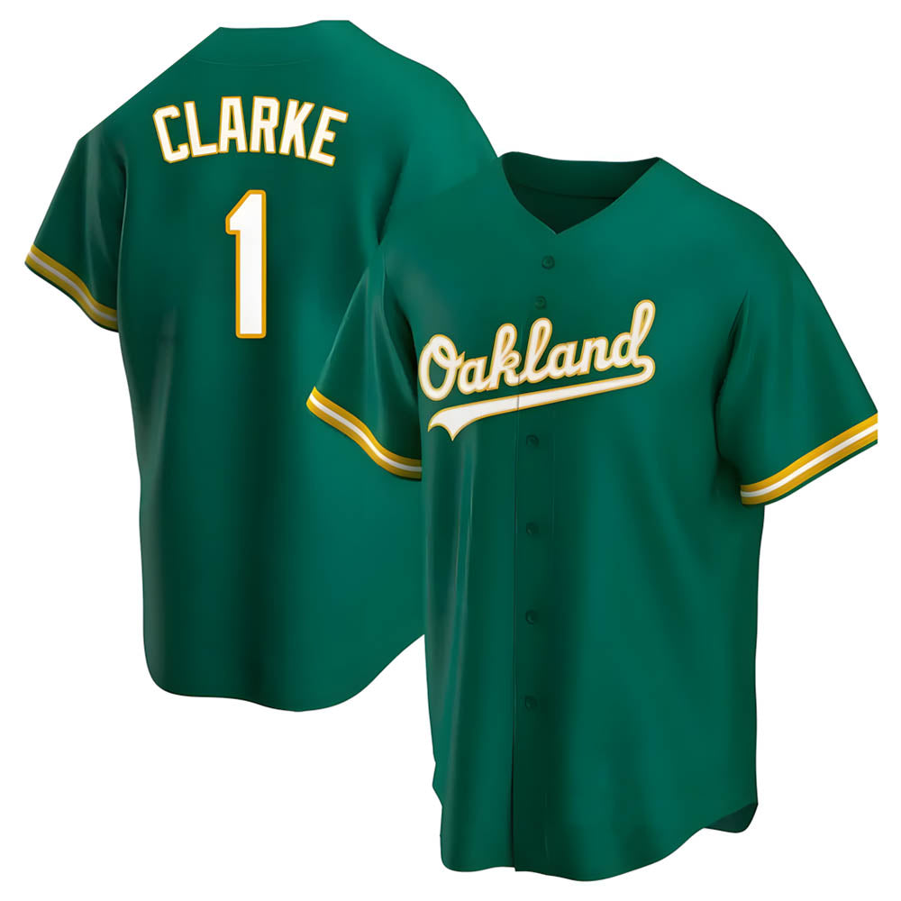 MATTH Athletics #1 Denzel Clarke player Green Replica Kelly Alternate Stitched Jersey