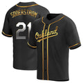 MATTH Athletics #21 Tyler Soderstrom Player Black Golden Replica Alternate Stitched Jersey
