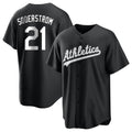 MATTH Athletics #21 Tyler Soderstrom Player Black&White Replica Stitched Jersey