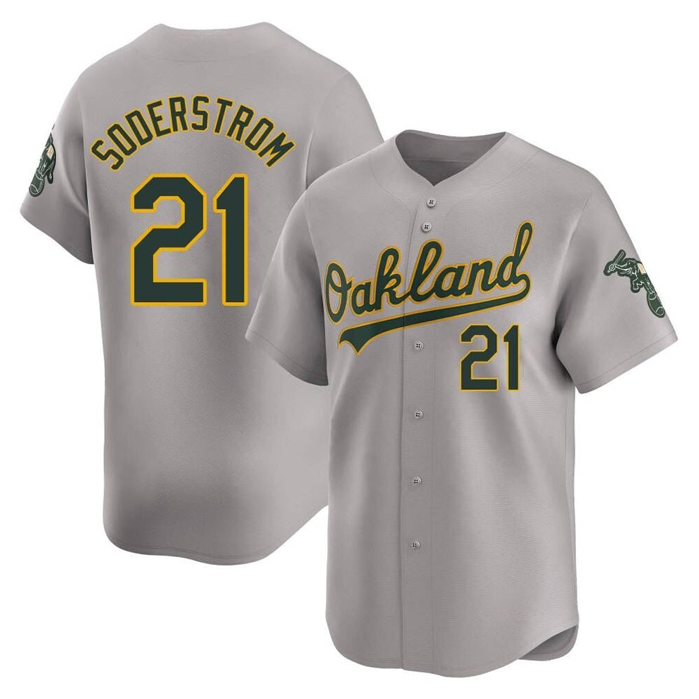 MATTH Athletics #21 Tyler Soderstrom Player Gray Limited Away Stitched Jersey