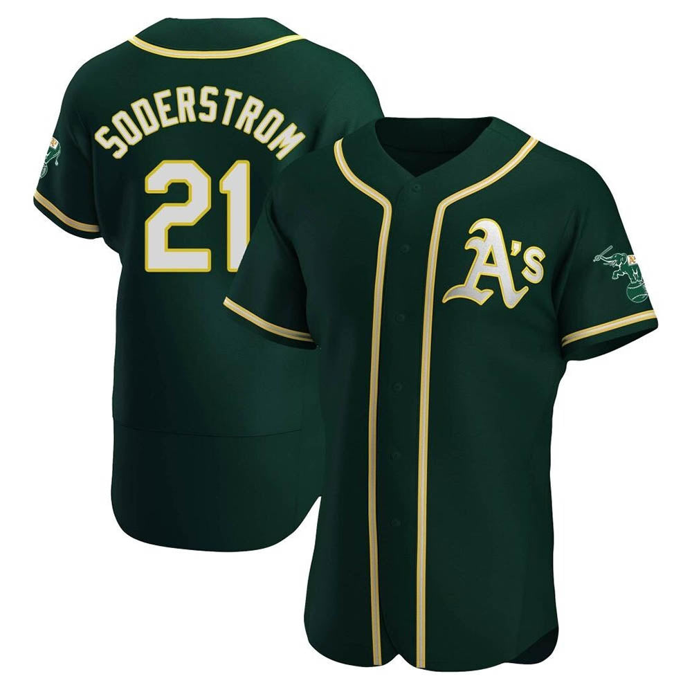 MATTH Athletics #21 Tyler Soderstrom Player Green Authentic Alternate Stitched Jersey