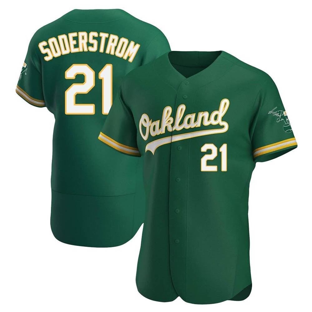 MATTH Athletics #21 Tyler Soderstrom Player Green Authentic Kelly Alternate Stitched Jersey