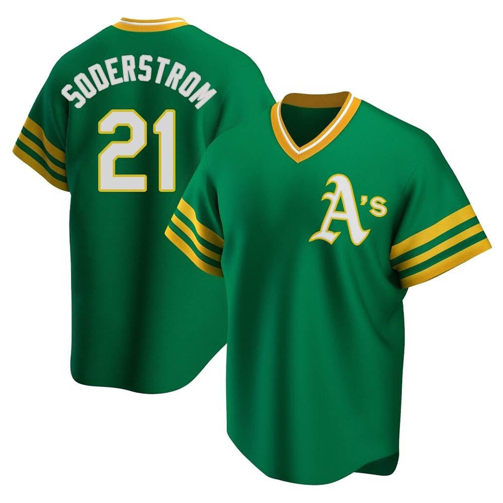 MATTH Athletics #21 Tyler Soderstrom Player Green Replica Cooperstown Collection Stitched Jersey