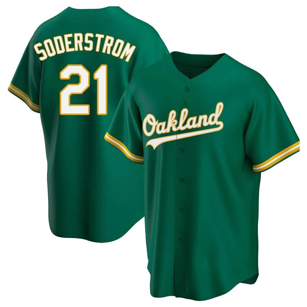 MATTH Athletics #21 Tyler Soderstrom Player Green Replica Kelly Alternate Stitched Jersey