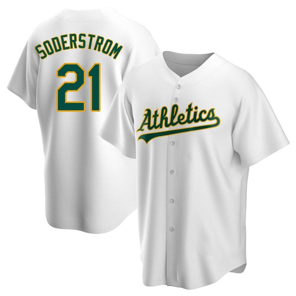 MATTH Athletics #21 Tyler Soderstrom Player White Replica Home Stitched Jersey