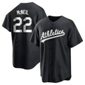 MATTH Athletics #22 Jeff McNeil player Black&White Replica Stitched Jersey