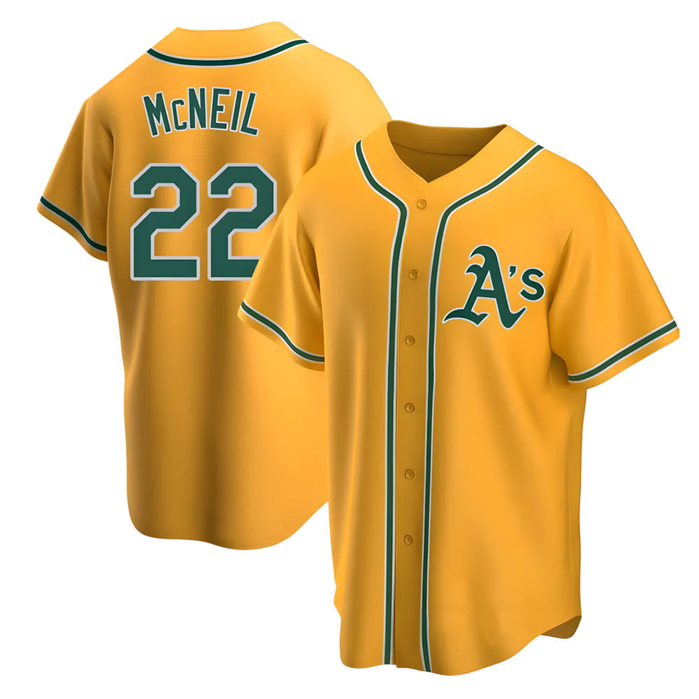 MATTH Athletics #22 Jeff McNeil player Gold Replica Alternate Stitched Jersey