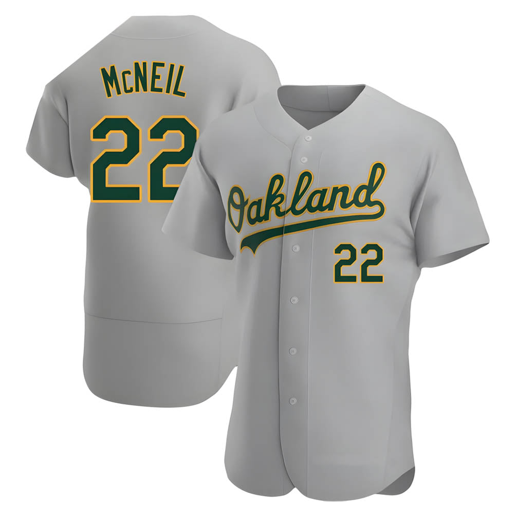 MATTH Athletics #22 Jeff McNeil player Gray Authentic Road Stitched Jersey