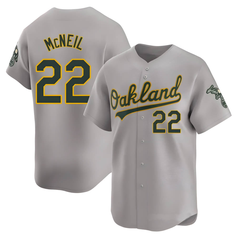 MATTH Athletics #22 Jeff McNeil player Gray Limited Away Stitched Jersey