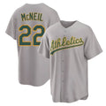 MATTH Athletics #22 Jeff McNeil player Gray Replica Away Stitched Jersey