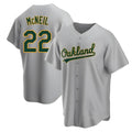 MATTH Athletics #22 Jeff McNeil player Gray Replica Road Stitched Jersey