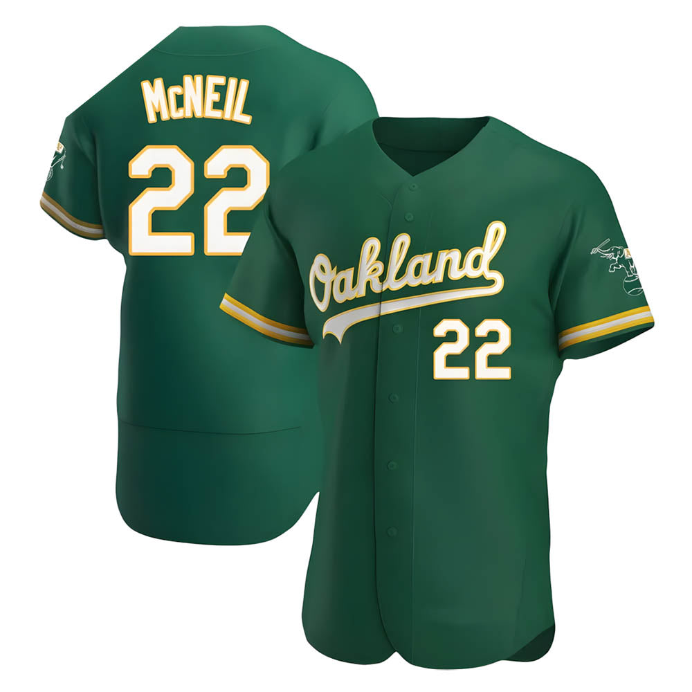 MATTH Athletics #22 Jeff McNeil player Green Authentic Kelly Alternate Stitched Jersey