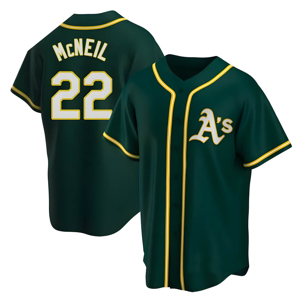 MATTH Athletics #22 Jeff McNeil player Green Replica Alternate Stitched Jersey