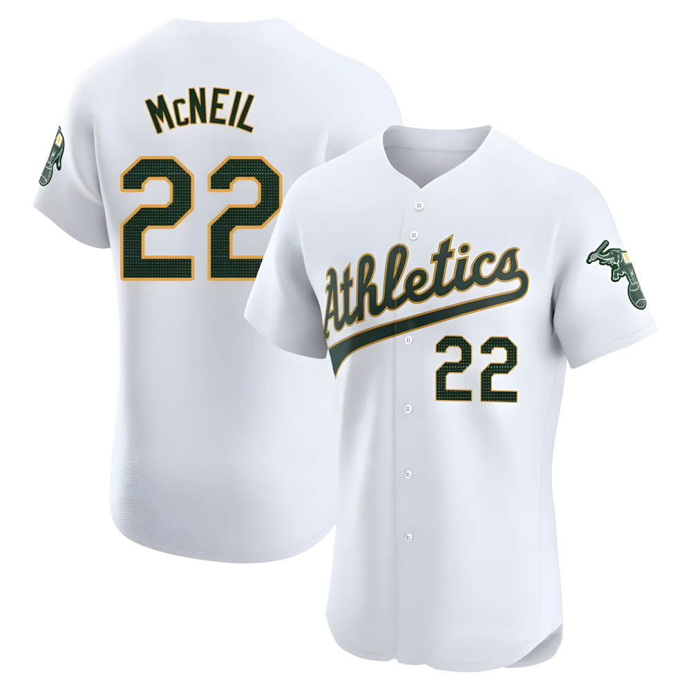 MATTH Athletics #22 Jeff McNeil player White Elite Home Stitched Jersey
