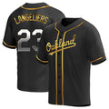 MATTH Athletics #23 Shea Langeliers Player Black Golden Replica Alternate Stitched Jerseys