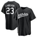 MATTH Athletics #23 Shea Langeliers Player Black&White Replica Stitched Jerseys