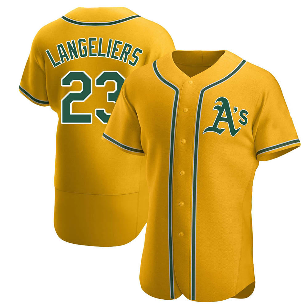 MATTH Athletics #23 Shea Langeliers Player Gold Authentic Alternate Stitched Jerseys