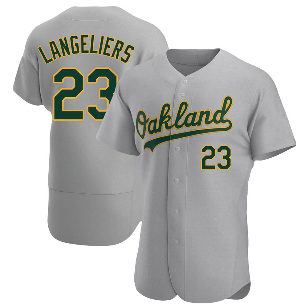 MATTH Athletics #23 Shea Langeliers Player Gray Authentic Road Stitched Jersey