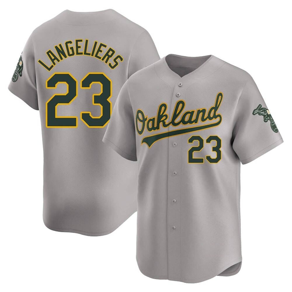 MATTH Athletics #23 Shea Langeliers Player Gray Limited Away Stitched Jersey