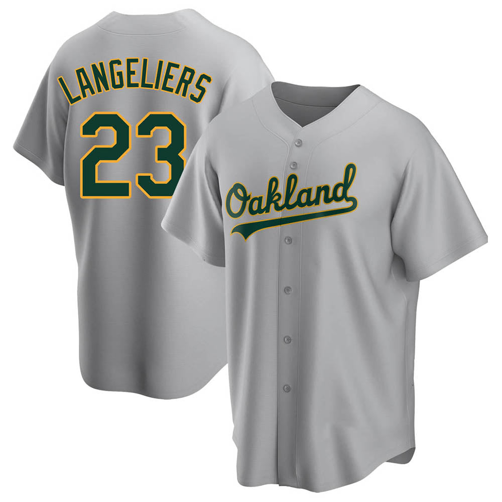 MATTH Athletics #23 Shea Langeliers Player Gray Replica Road Stitched Jerseys