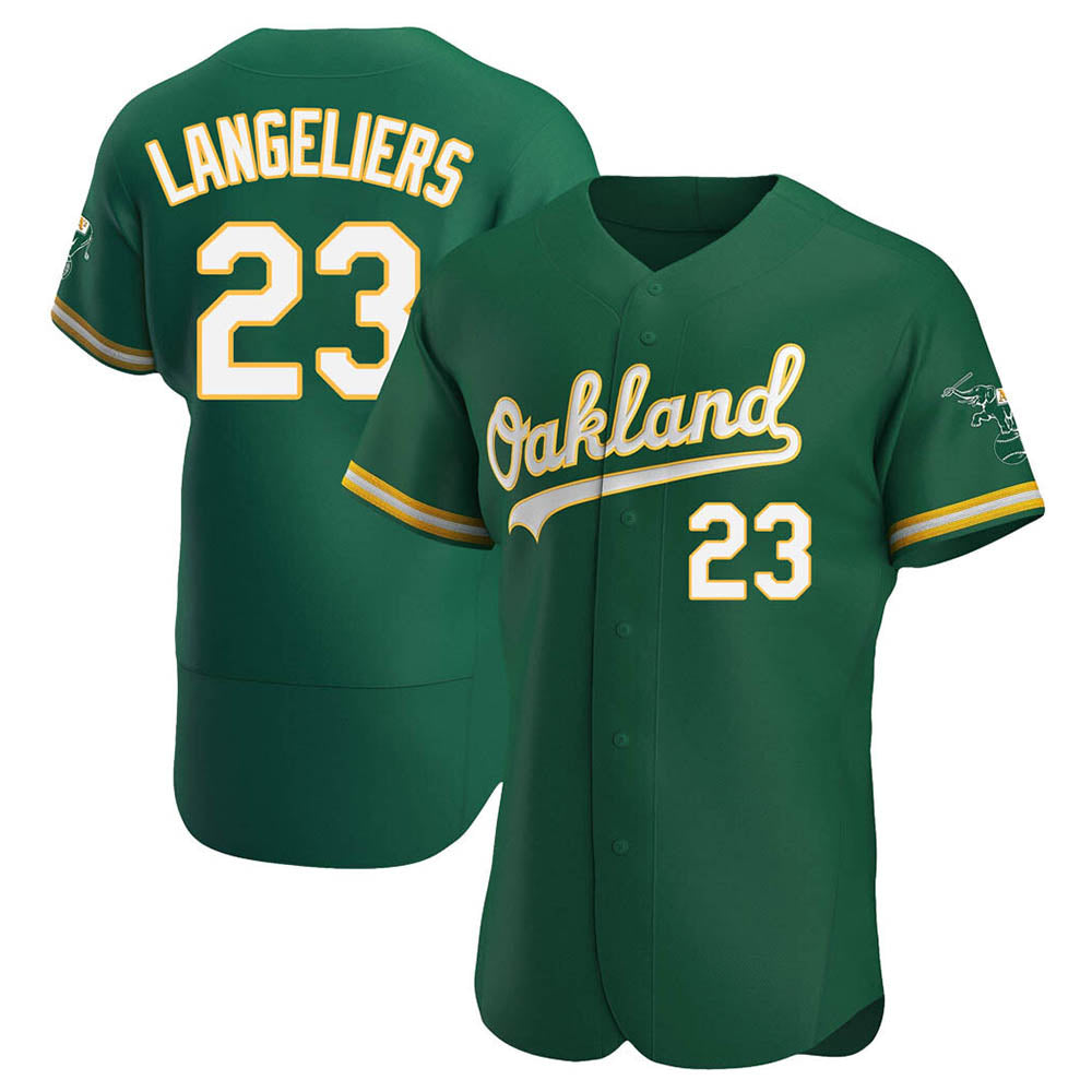 MATTH Athletics #23 Shea Langeliers Player Green Authentic Kelly Alternate Stitched Jerseys