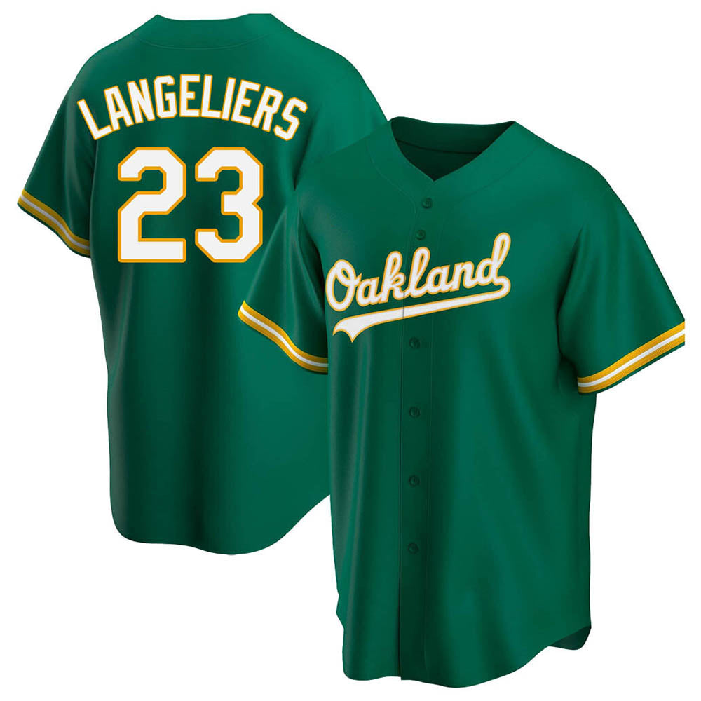 MATTH Athletics #23 Shea Langeliers Player Green Replica Kelly Alternate Stitched Jerseys