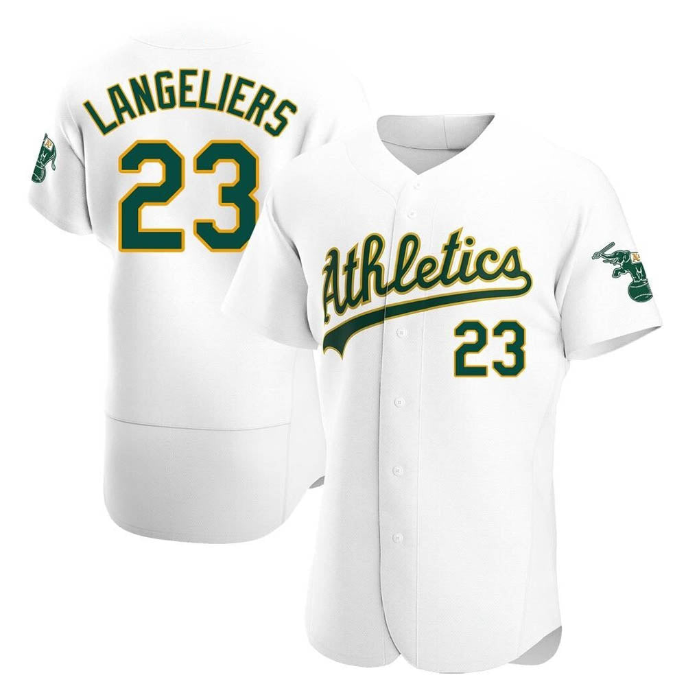 MATTH Athletics #23 Shea Langeliers Player White Authentic Home Stitched Jersey