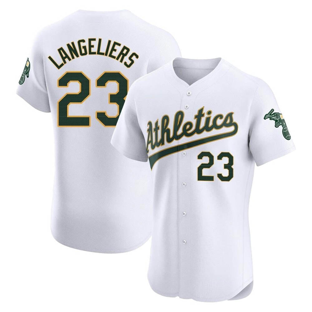 MATTH Athletics #23 Shea Langeliers Player White Elite Home Stitched Jersey