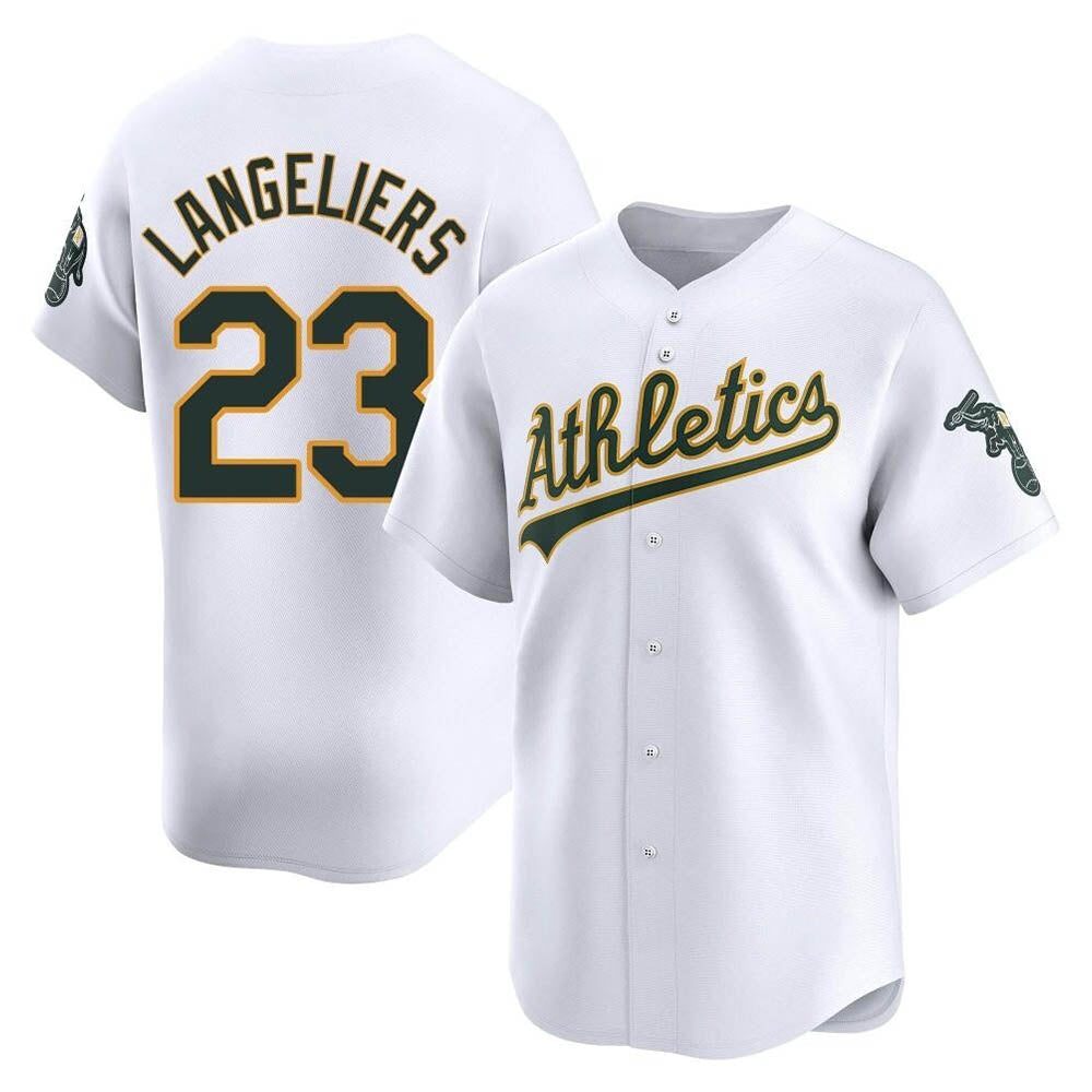 MATTH Athletics #23 Shea Langeliers Player White Limited Home Stitched Jersey