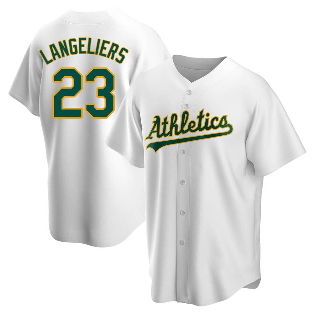 MATTH Athletics #23 Shea Langeliers Player White Replica Home Stitched Jerseys