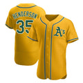 MATTH Athletics #35 Rickey Henderson Player Gold Authentic Alternate Stitched Jersey
