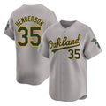 MATTH Athletics #35 Rickey Henderson Player Gray Limited Away Stitched Jersey